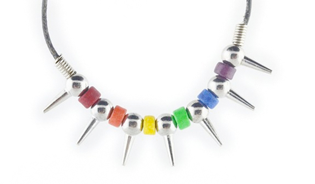 Pride Shack- Black and Rainbow Spiked Necklace Gay Lesbian LGBT Pride Jewelry