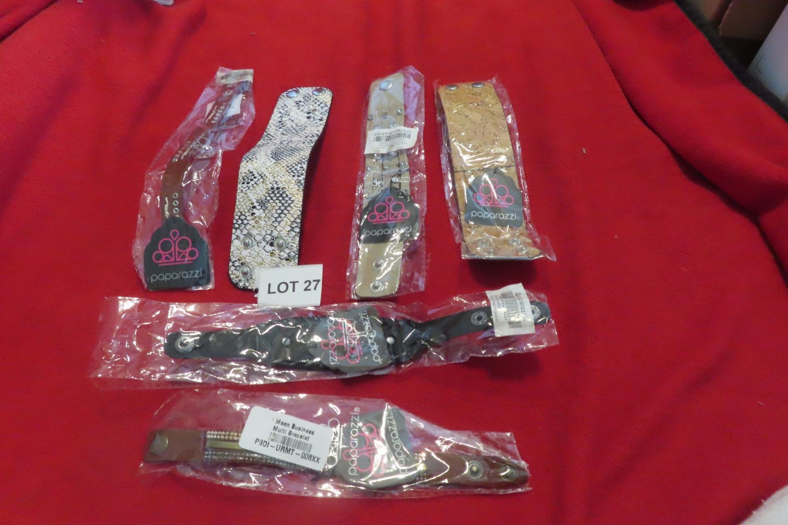 PAPARAZZI LEATHER BRACELLETS (6 DIFFERENT) NEW + IN PACKAGE LOT 27
