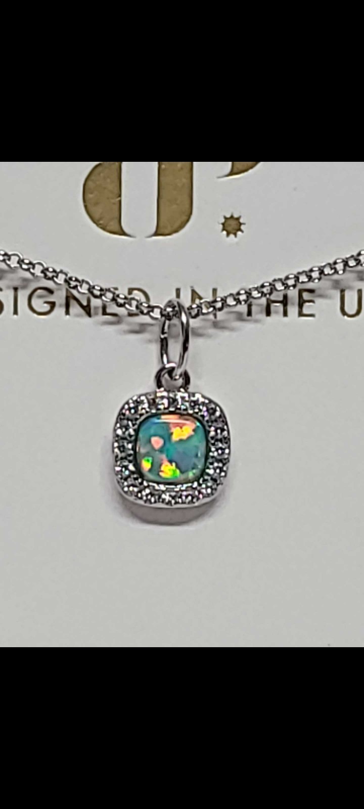 Bomb Party Luxe Layers It’s A Beautiful Life Necklace Silver Fire Opal heart