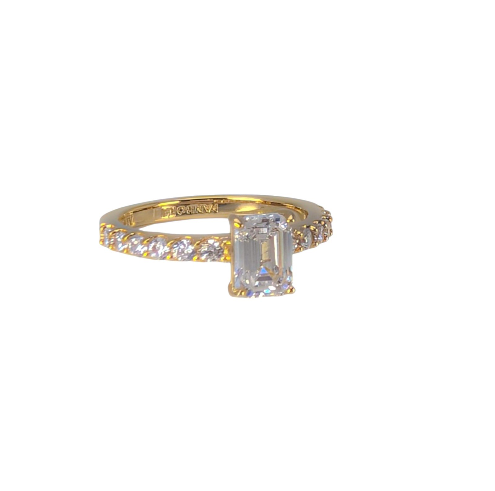 New 100% Authentic PANDORA 14k G Pave Sparkling Rectangular Halo Ring 164506C01