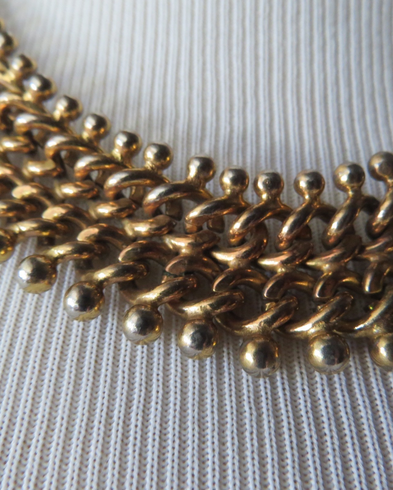 Gold Tone one side silver tone other side Curb Link Chain Necklace choker HEAVY