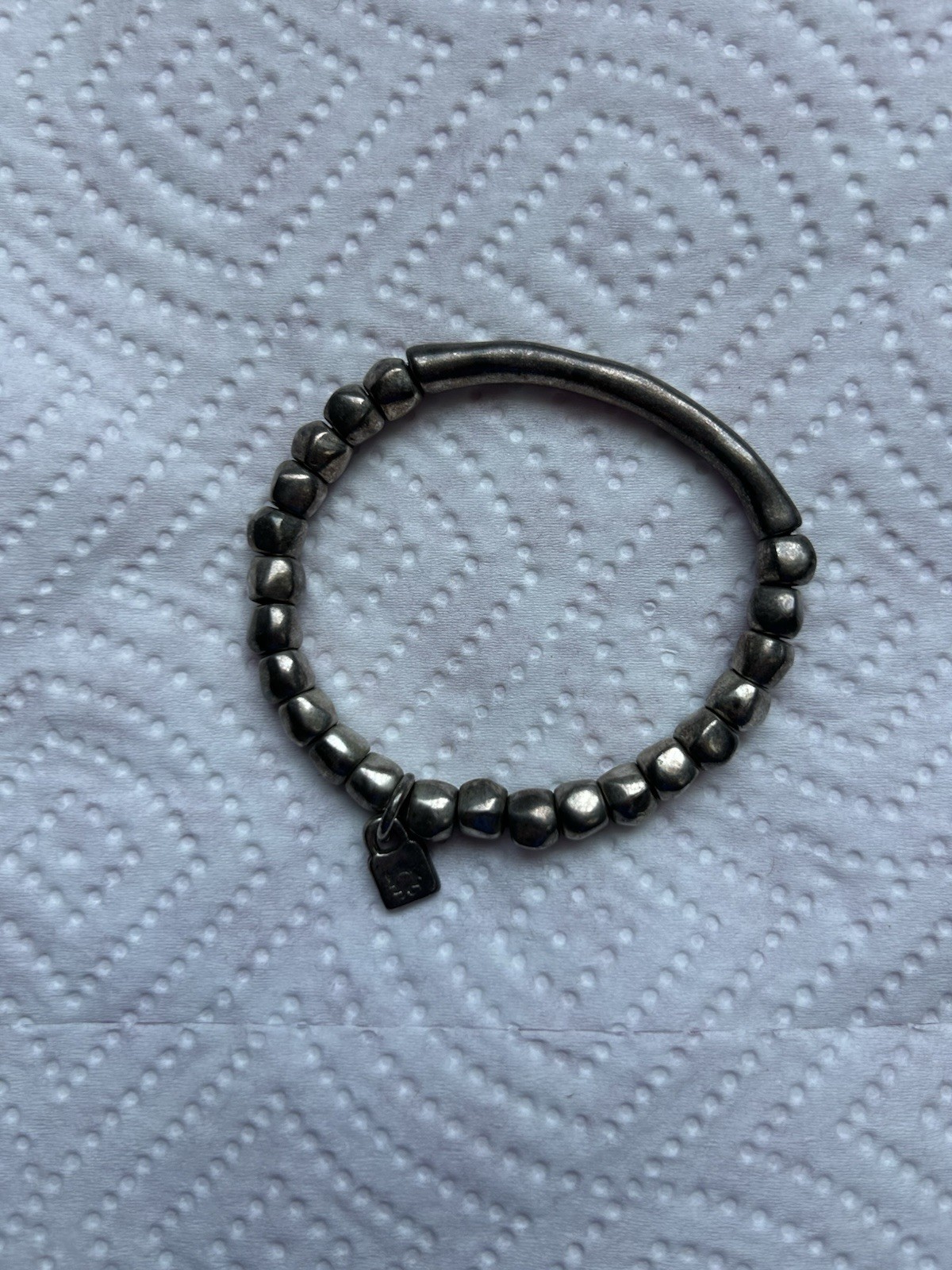 Uno De 50 Silver Beaded Bracelet