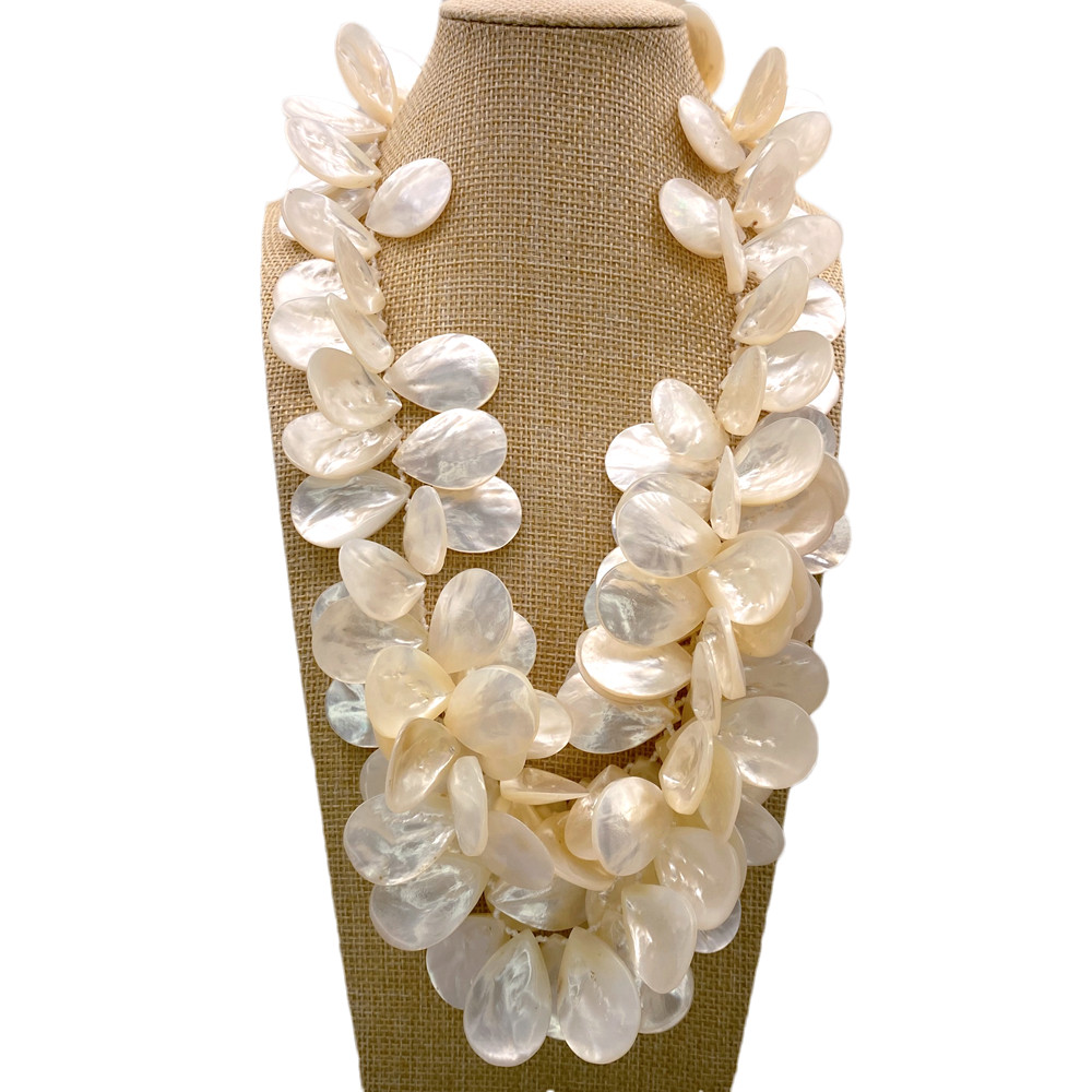 Real White Sea Shell Statement Necklace Fashion Jewelry For Party Wholesale