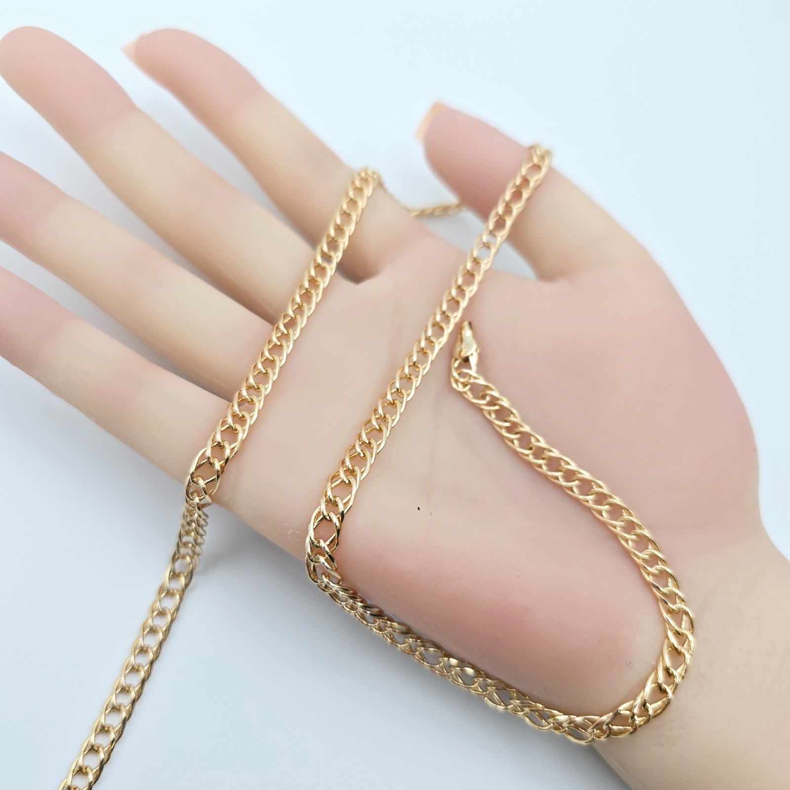 Curb Chain Necklace for Men & Women, 23.6 Inch Length, XPNL0088 Slim Rose Gold