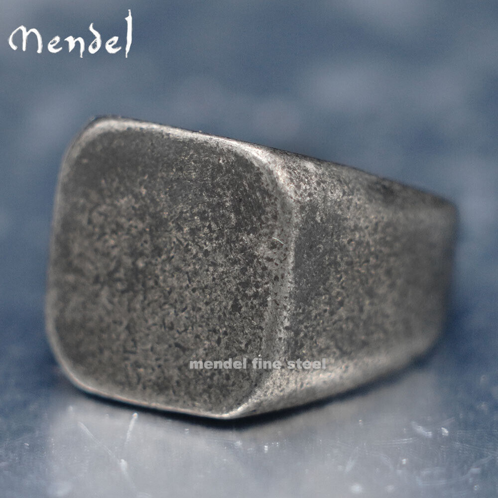 MENDEL Retro Cool Stainless Steel Mens Biker Square Band Ring Size 7 8 9 10-15