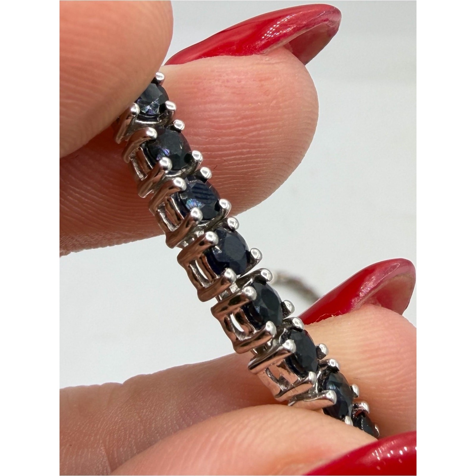 X3 Multicolor gemstone 925Tennis Bracelets brown blue/black & Green silver