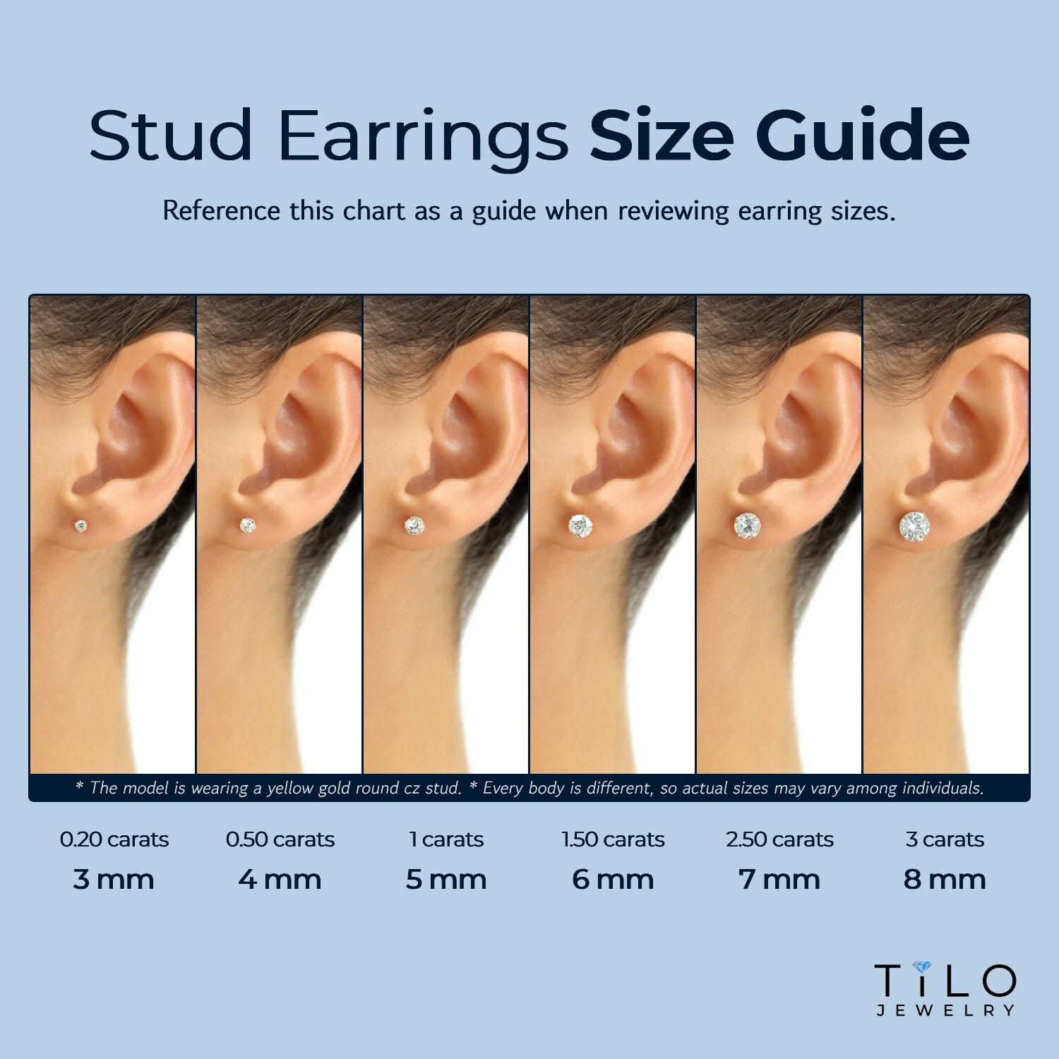 10K Real Solid Gold Solitaire Round CZ Sleeper Studs Earrings Screw-back 2mm-8mm