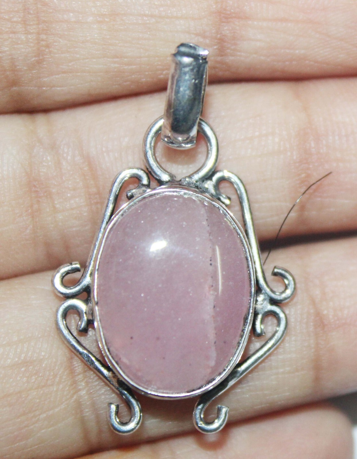 Rose Quartz Octagon Shape Gemstone Handmade Pendent Jewelry Size 1.5 Inch