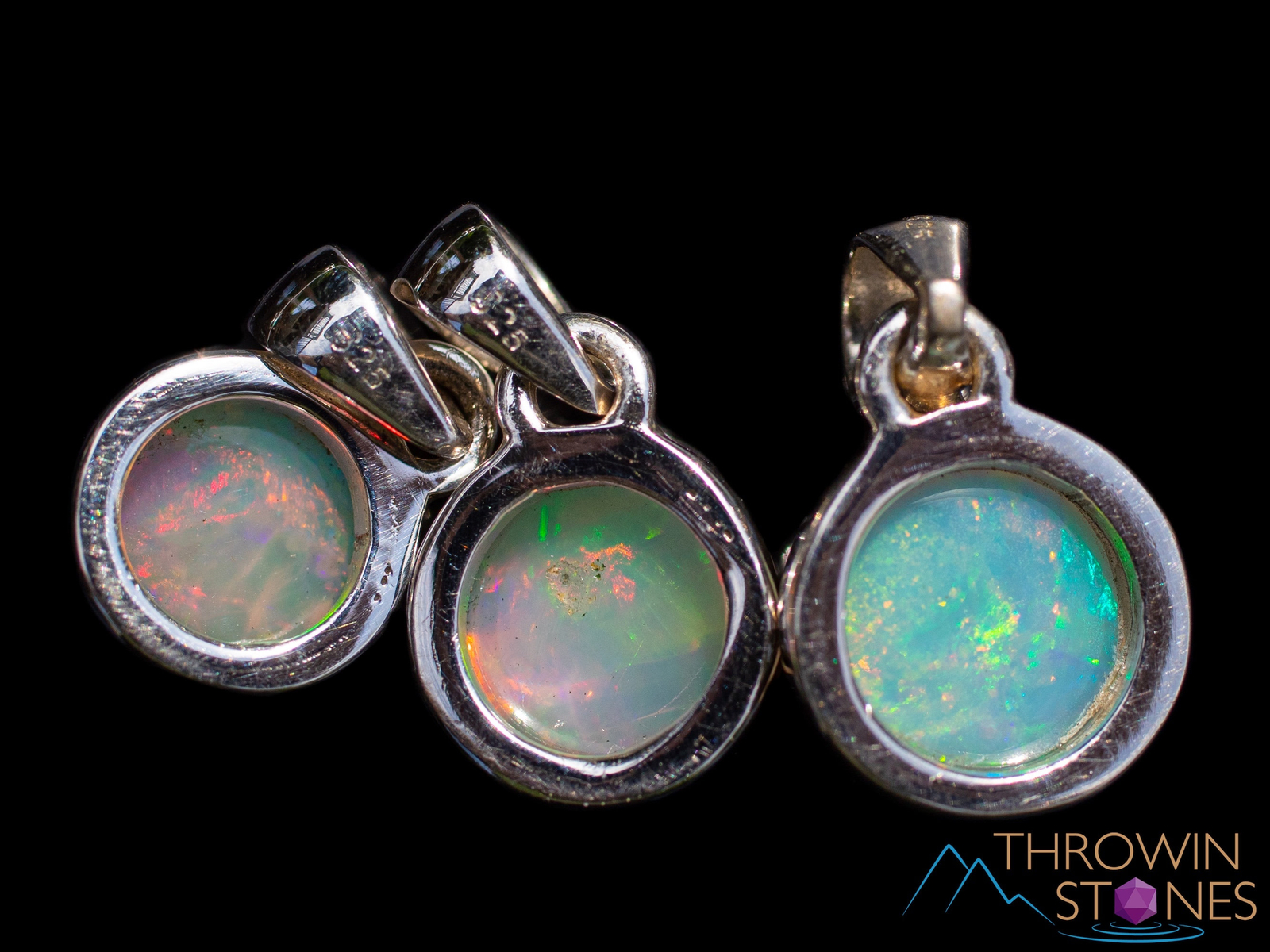 OPAL Pendant – Sterling Silver, Round – Birthstone Jewelry, Necklace, E1877