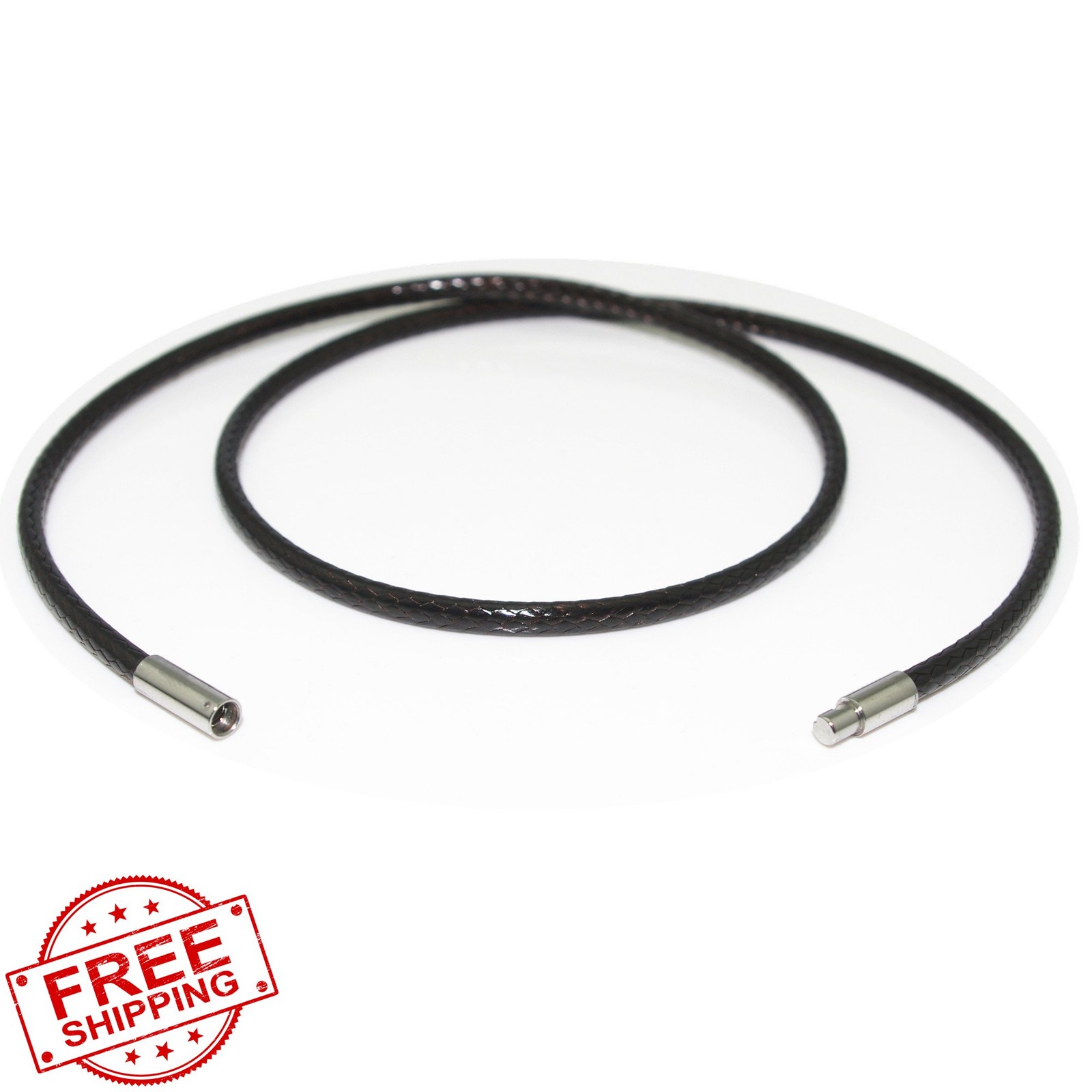 Glory Qin leather cord chain 24 inch dark brown 1mm