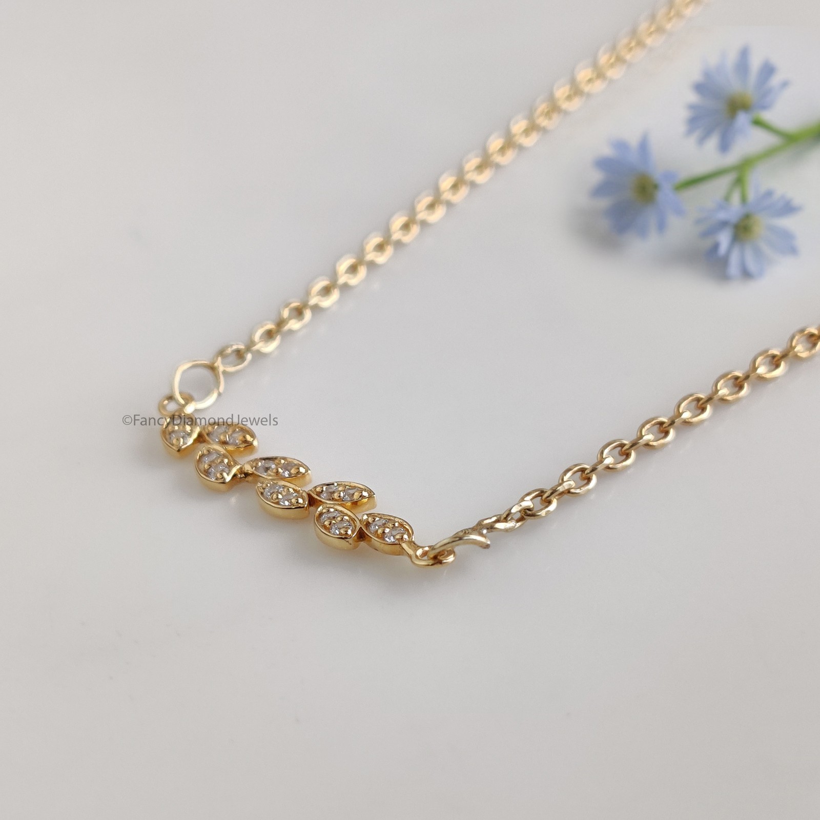 Moissanite Leaf Pendant Nature-Inspired Jewelry Gift Minimalist Wedding Jewelry