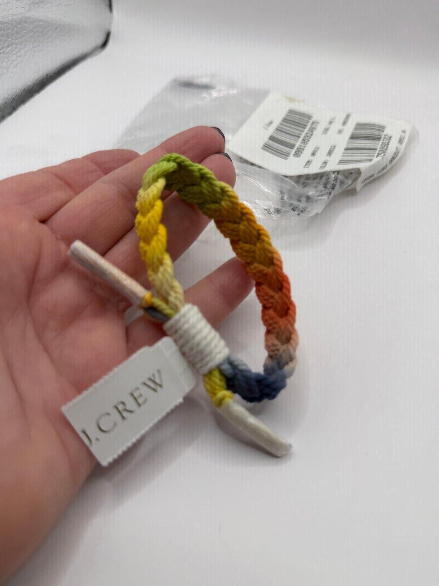 J Crew NEW AP413 Women’s Men’s Colorful Enza Rainbow Braided Rope Cord Bracelet
