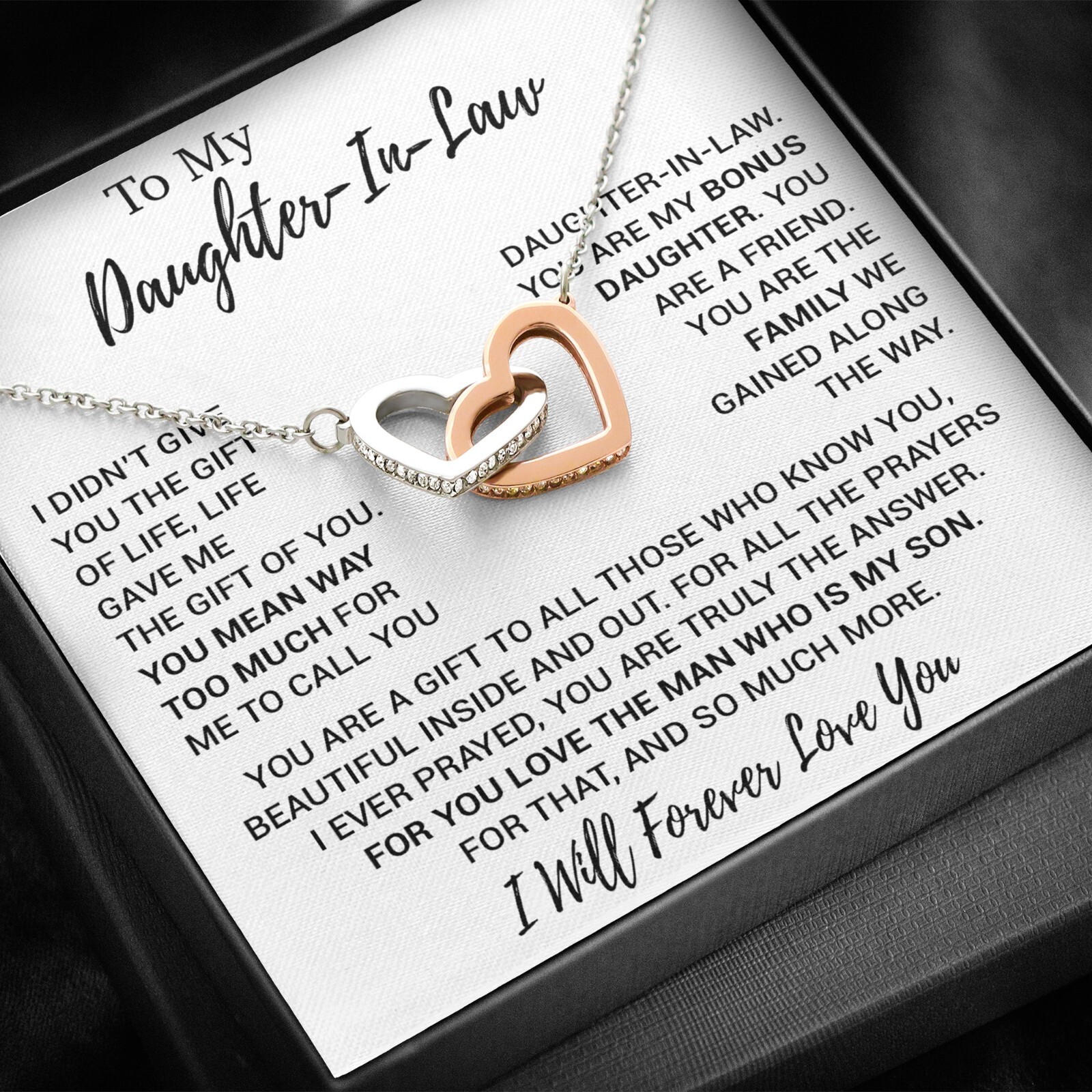 To My Daughter-In-Law Necklace, Gift For Daughter In Law, Daughter In Law Gift