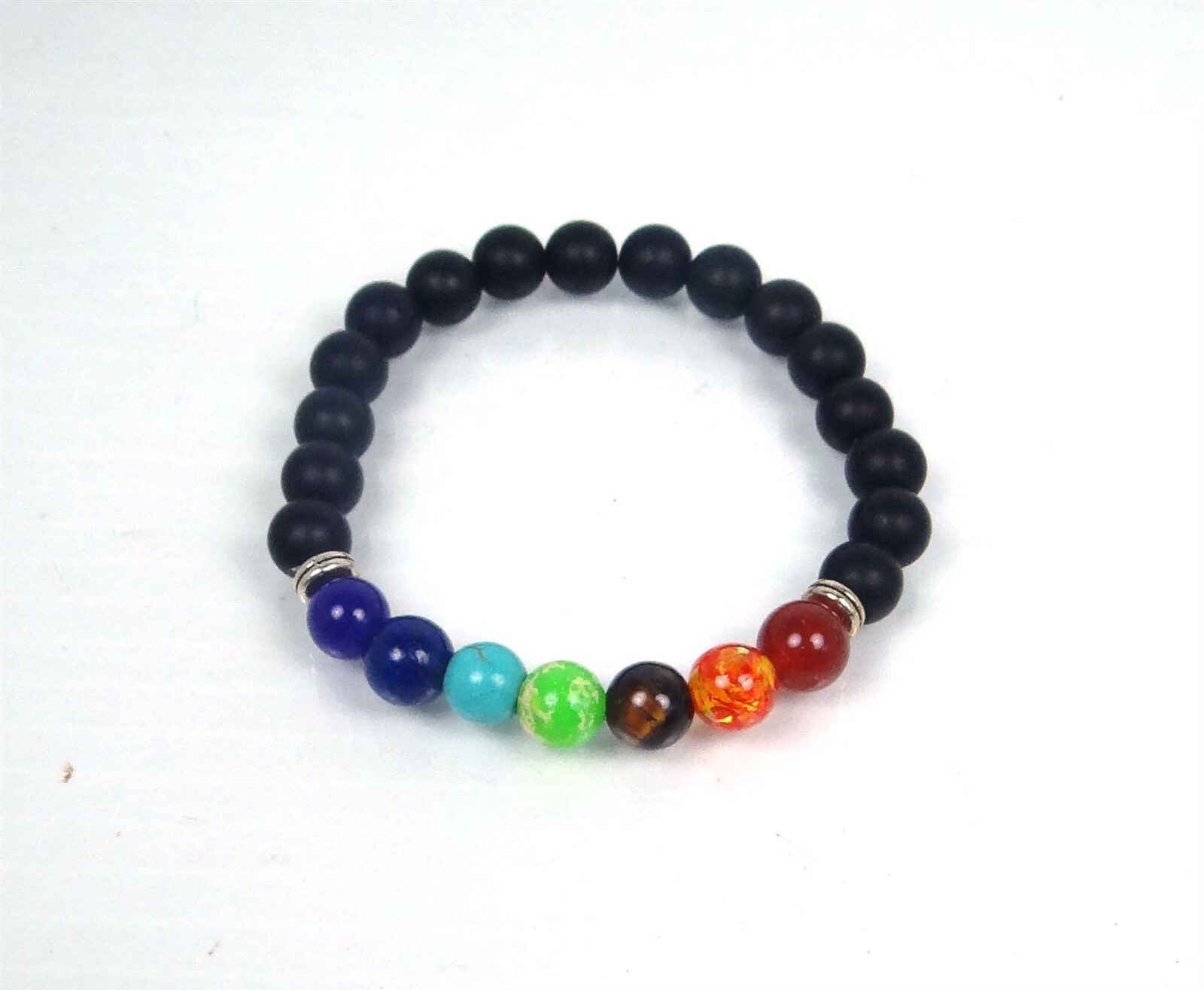 Unisex 7 Chakra Healing Beads Natural Lava Essential Oil diffuser Yoga Bracelet