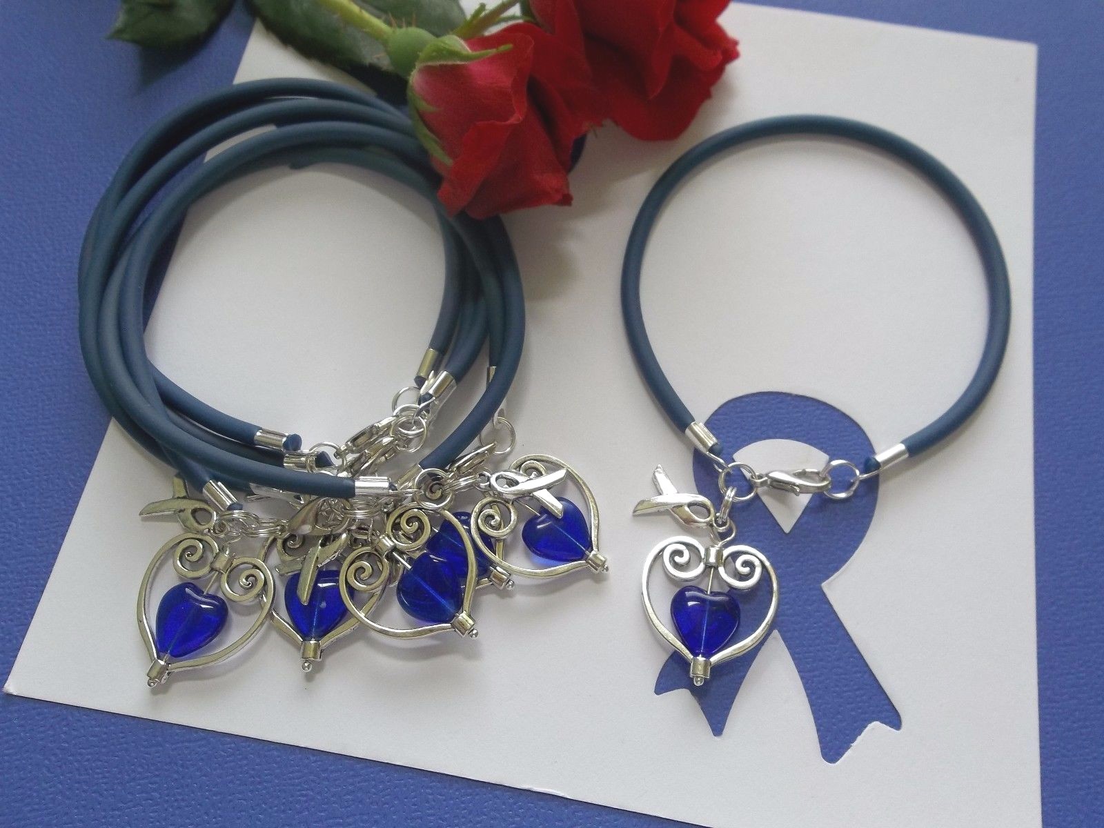 COLON CANCER AWARENESS ‘SUPPORT WITH LOVE’ BRACELETS – 6 COUNT
