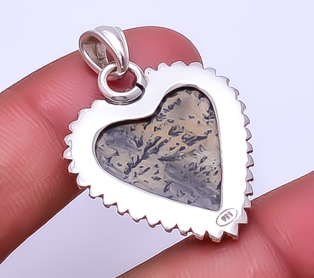Honey Dendritic Opal – Mexico Gemstone 925 Sterling Silver Pendant 1.56″ P28