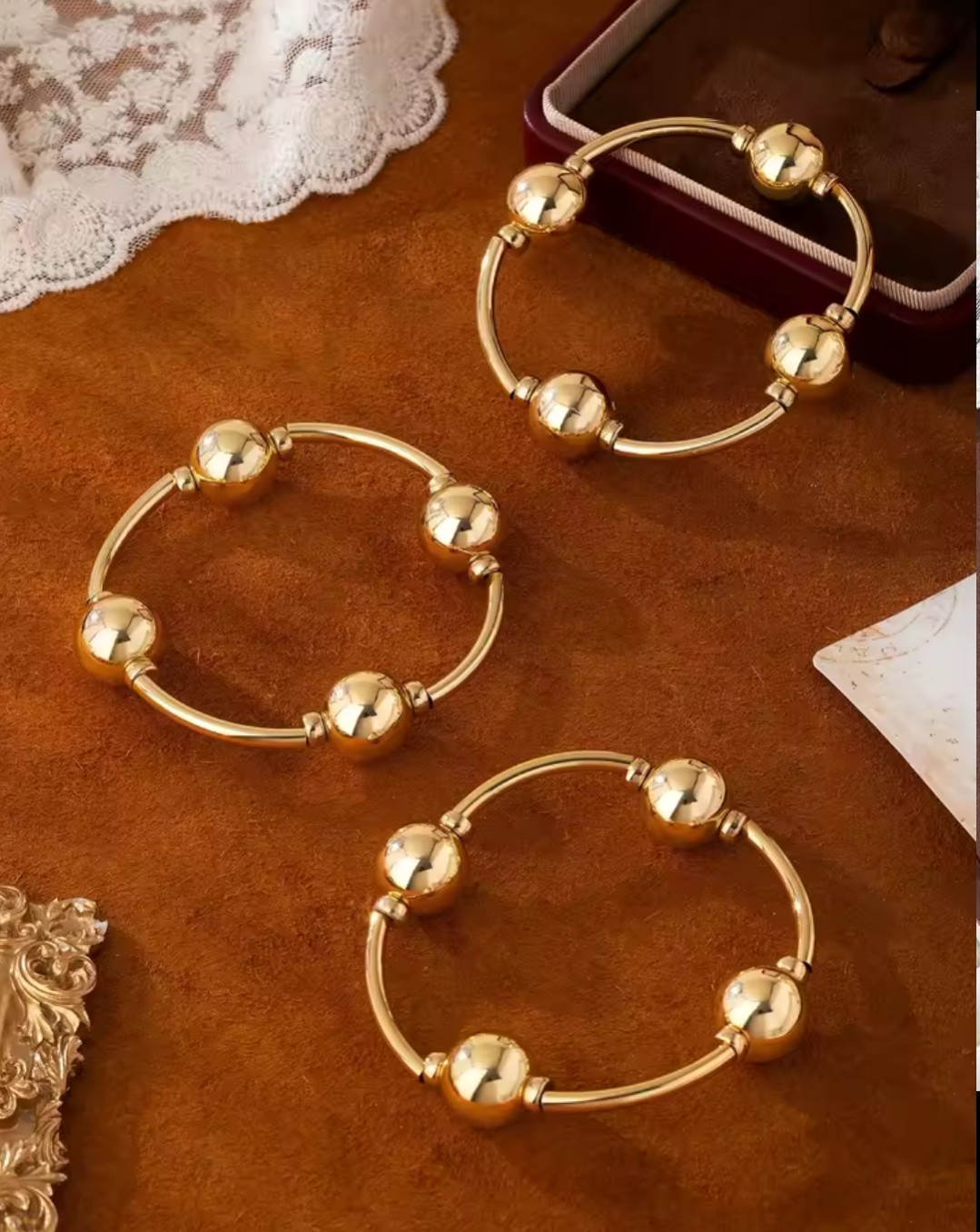 3-piece retro pearl bracelet set, European and American style