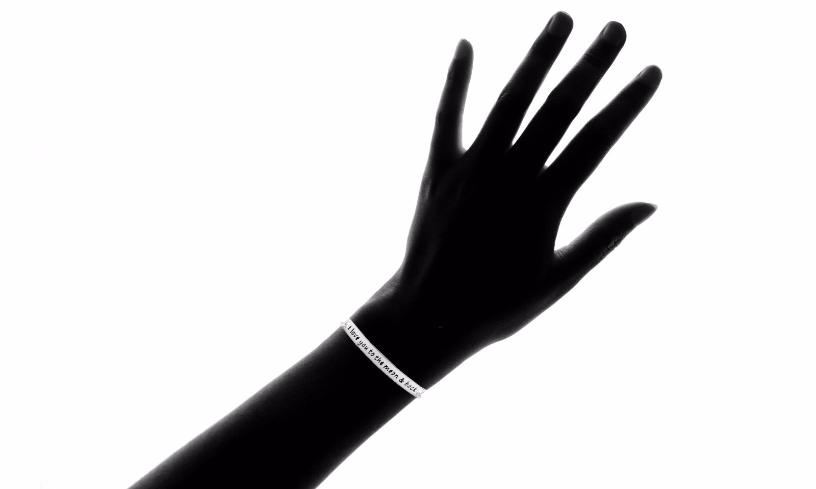 Solid sterling Silver “I Love You To the Moon and Back” Adjustable Bracelet