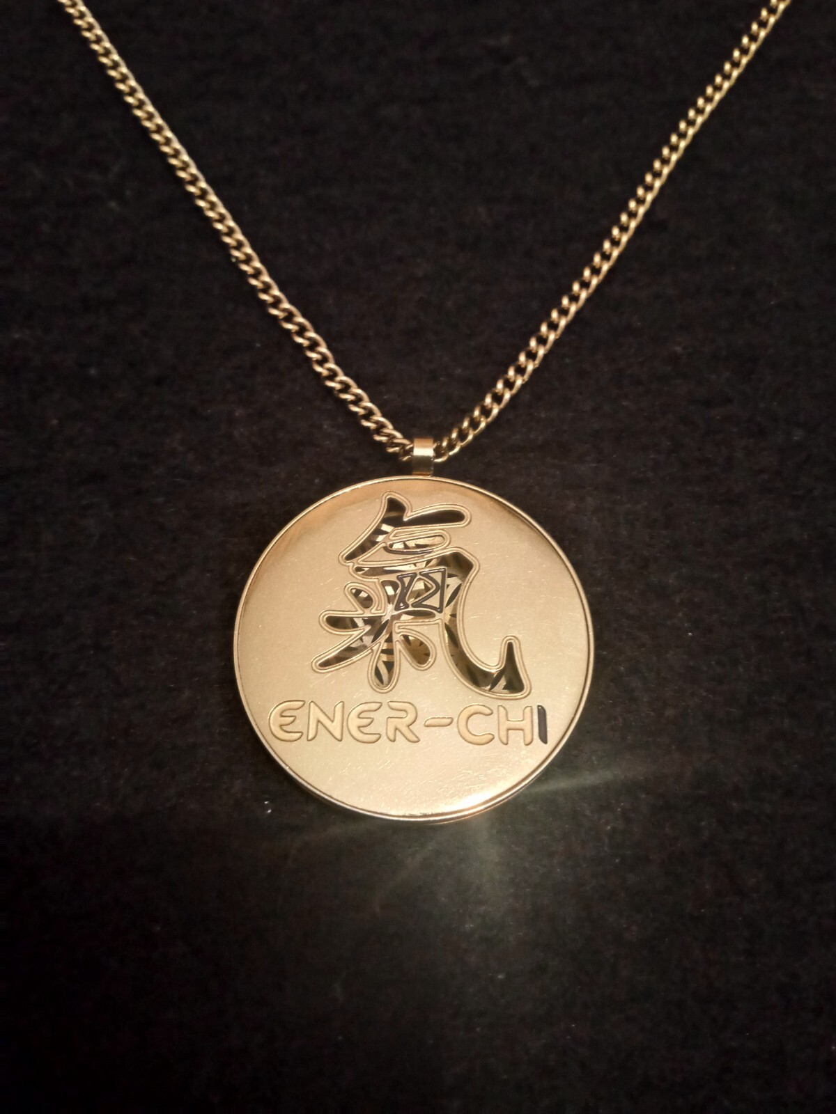 Ener-Chi Gold Pendant With I-Protect 24/7 For Health And Wellness