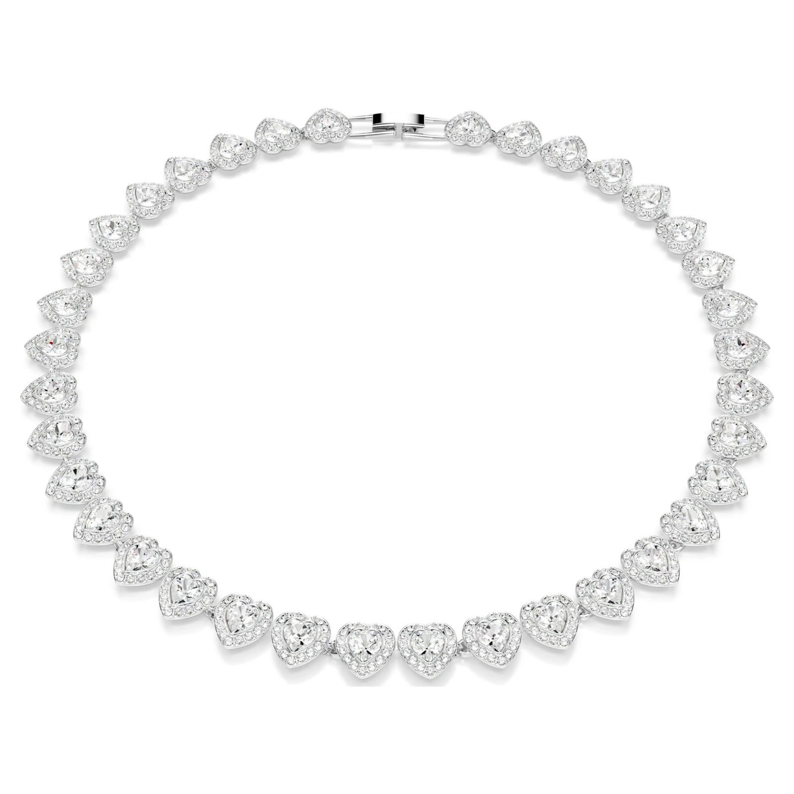 Ariana Grande x Swarovski necklace Mixed cuts, Heart, White, Rhodium plated