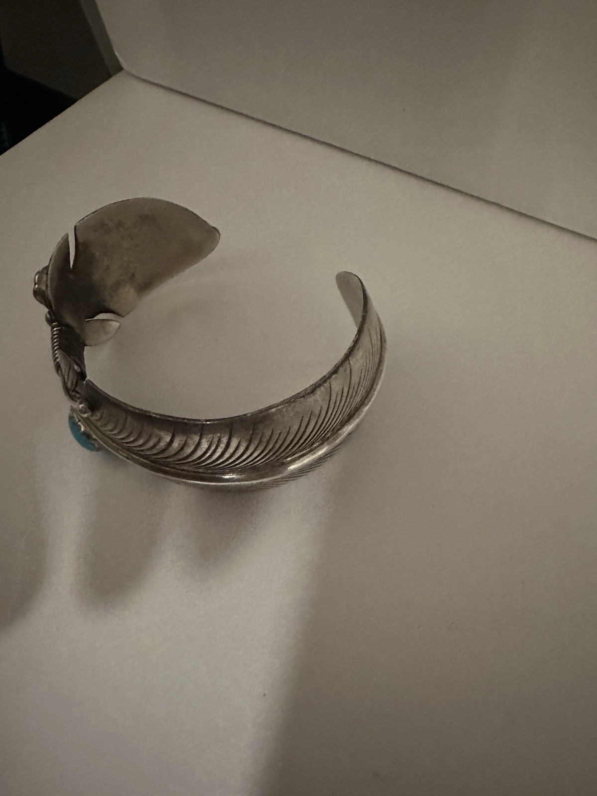Native American Feather Cuff Bracelet and Earrings SET