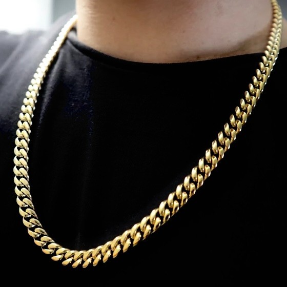 18K Gold/White Gold 10mm-12mm Miami Cuban Link Non-Tarnishing Quality Chain