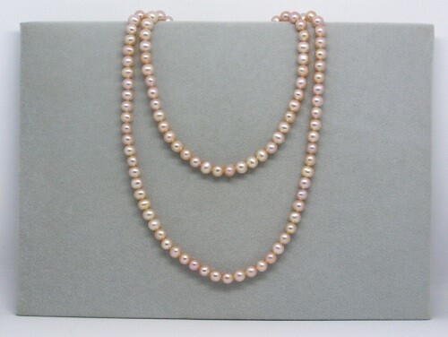 Matinee Length Pink Freshwater Pearl Stretch Strand, 4.5 – 5.5 mm, 120 Carats