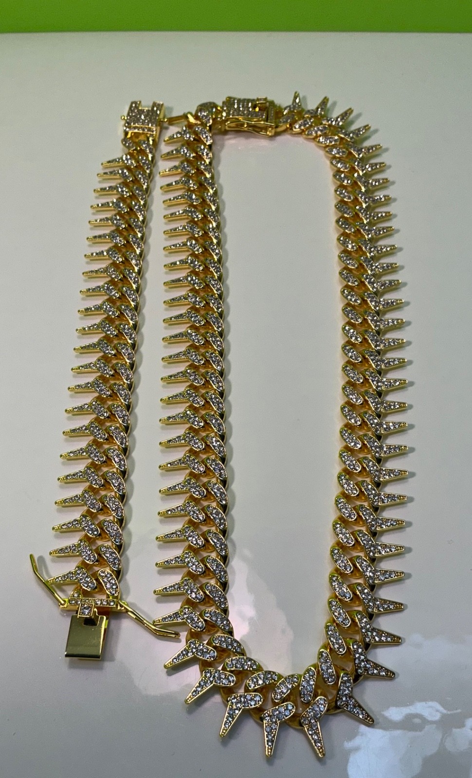New Spike Chain Necklace 20 inches & Bracelet 8 Lot Men Women Teen Hip Hop Punk
