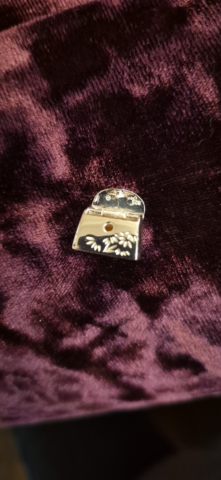 vintage sterling silver miniature handbag charm.