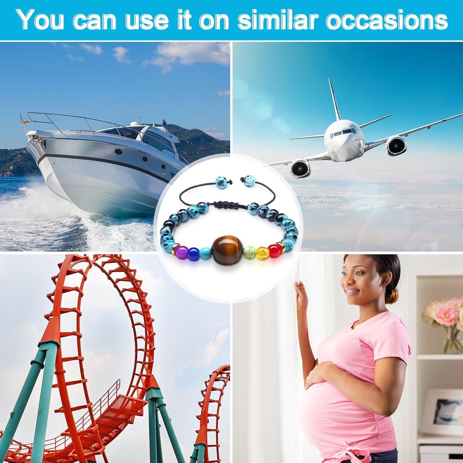 Adjustable Travel Wristbands – 6 Count Anti-Nausea Bracelets in Various Styles