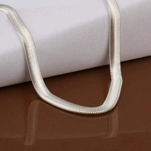 6MM 925 sterling solid silver snake chain Men Women necklace 16 – 26 inch