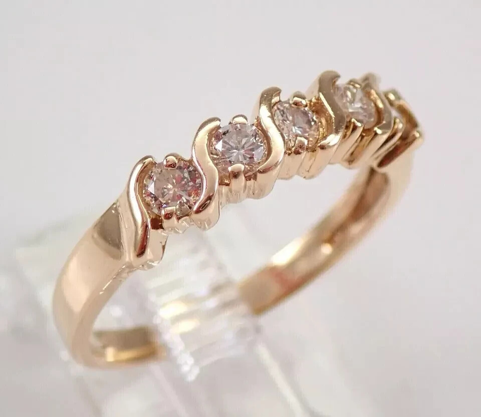 2.20 Ct Round Simulated Diamond Engagement Pretty Band Ring 14k Rose Gold Plated