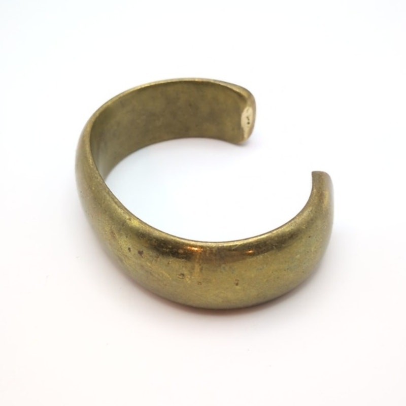Solid Heavy Wide Band Brass Open Cuff Bracelet Boho Classic XS/S