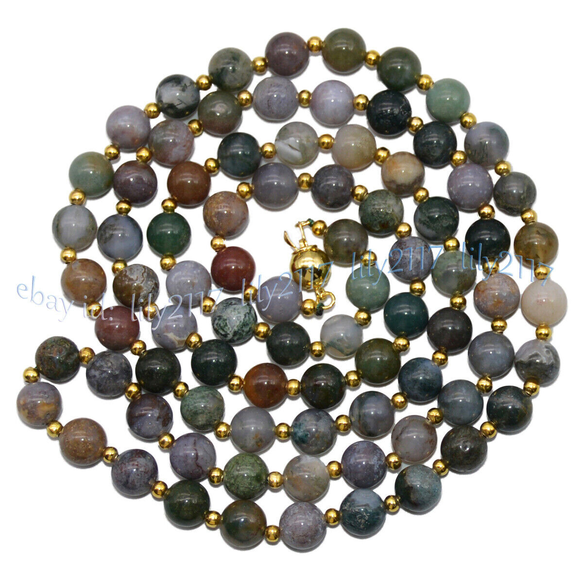 Multicolor India Agate Onyx Gemstone Round Beads Necklace 14-48 inches 6-14mm