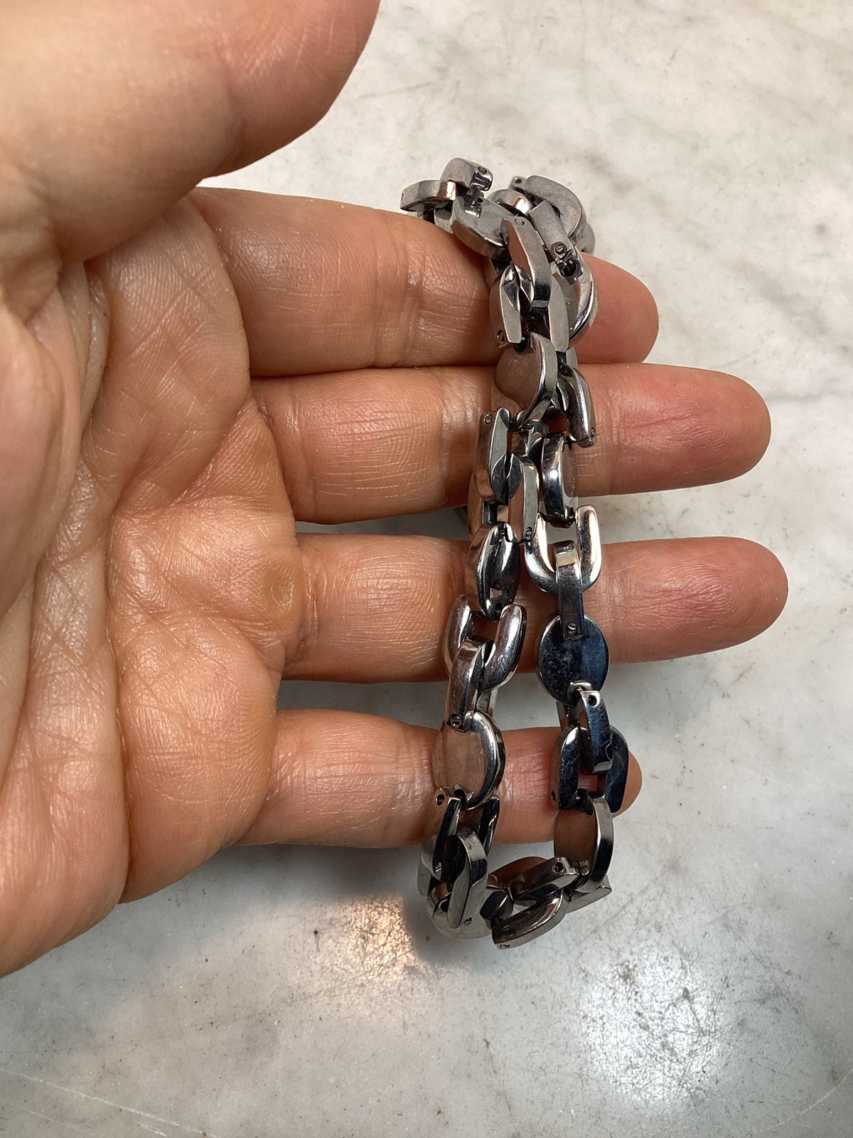 DOLCE & GABBANA D&G Stainless Link Chain Necklace 21.5” Long