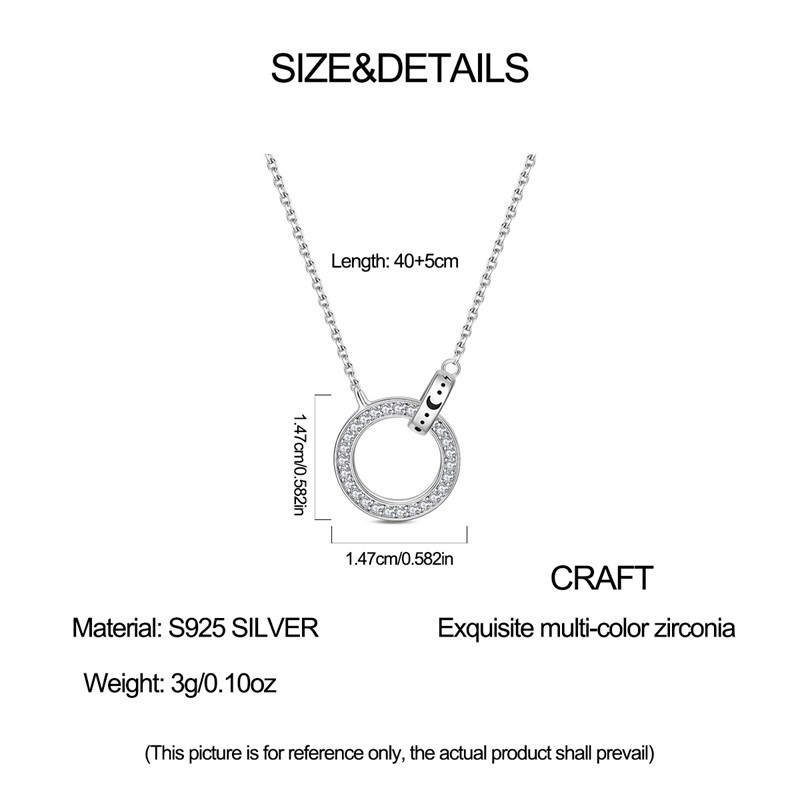 PANDACH Sterling Silver Circles Necklace For Women Dainty Simple Trendy Necklace