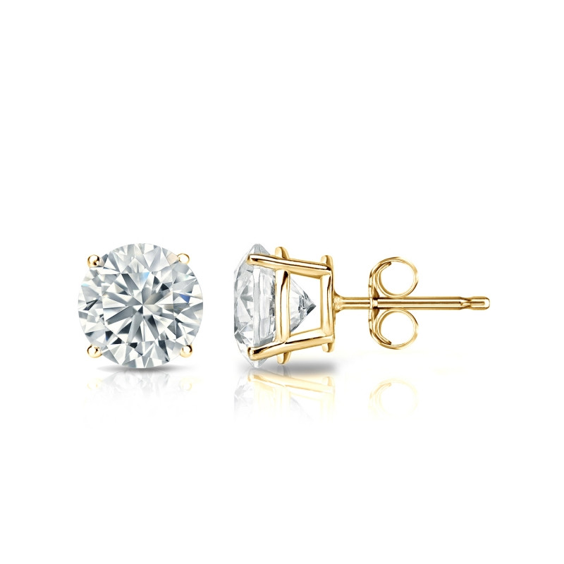 1/2 Ct Stud Earrings 14k Yellow Gold Plated Simulated Diamond Women Men Earring