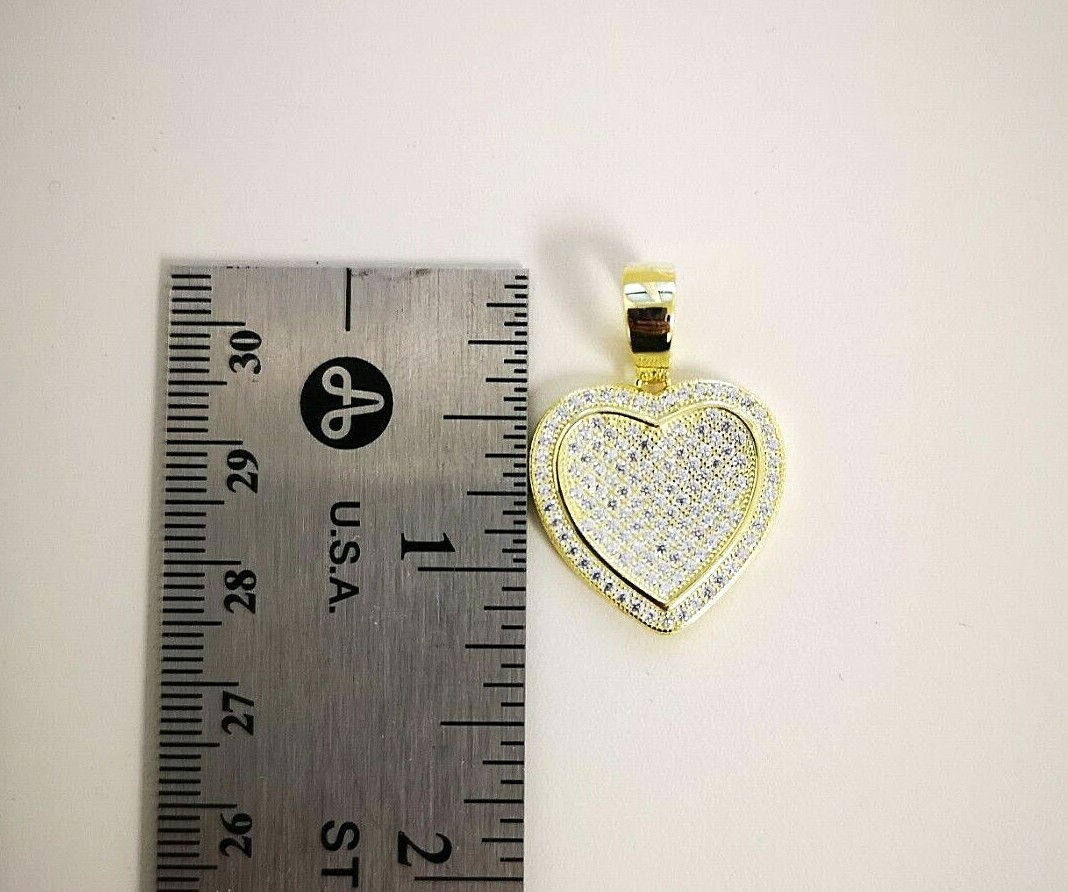 1 Ct Womens Simulated Diamond Pendant Necklace 14K Gold Plated on Solid Silver