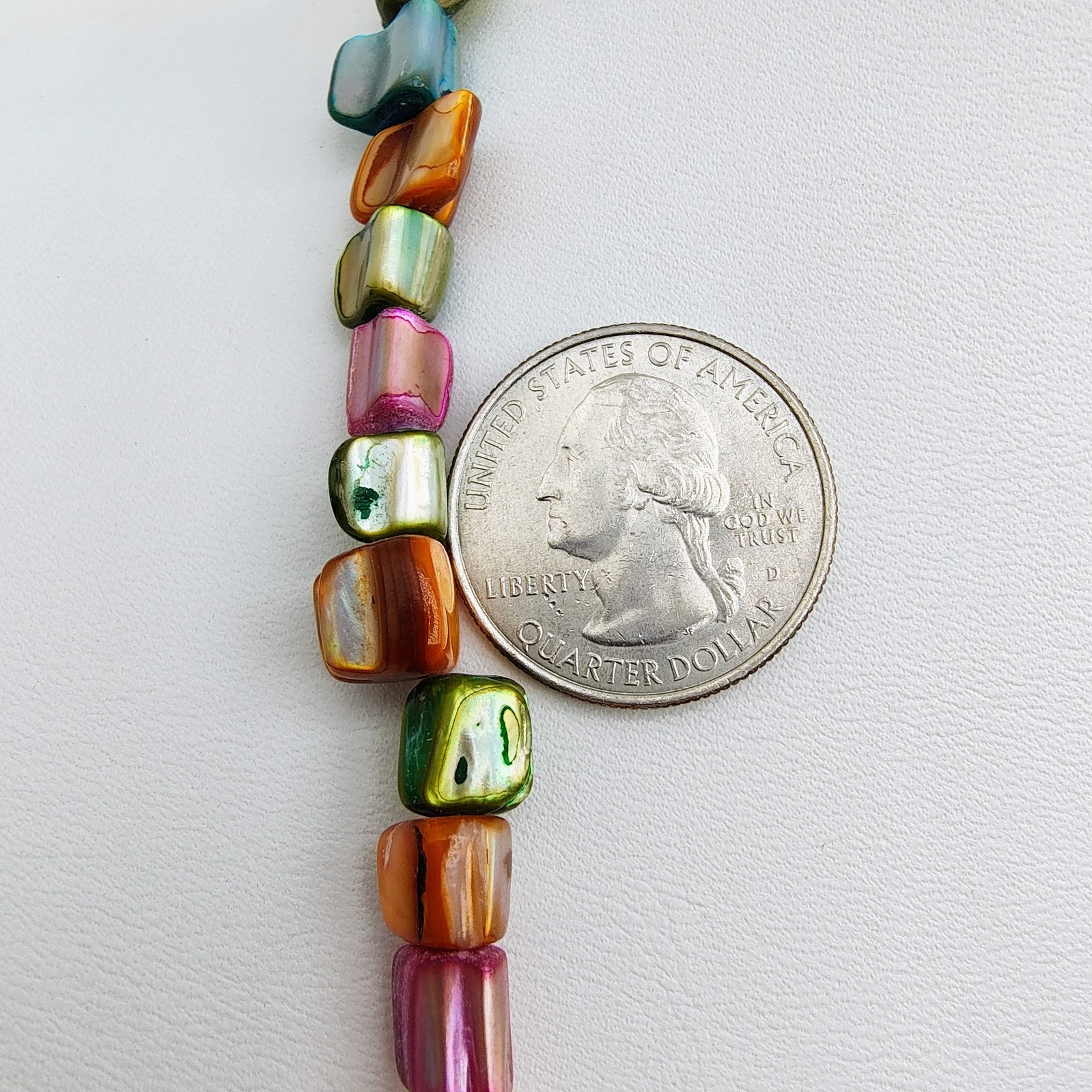 Colorful Chunky Dyed Shell Beaded Necklace Mother Of Pearl Beach Tropical