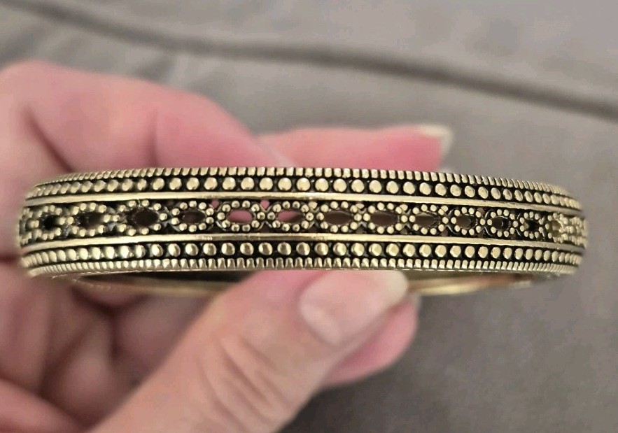 Heidi Daus Swarovski Crystal Set 3 Triple Play Hinged Bracelets Bangles