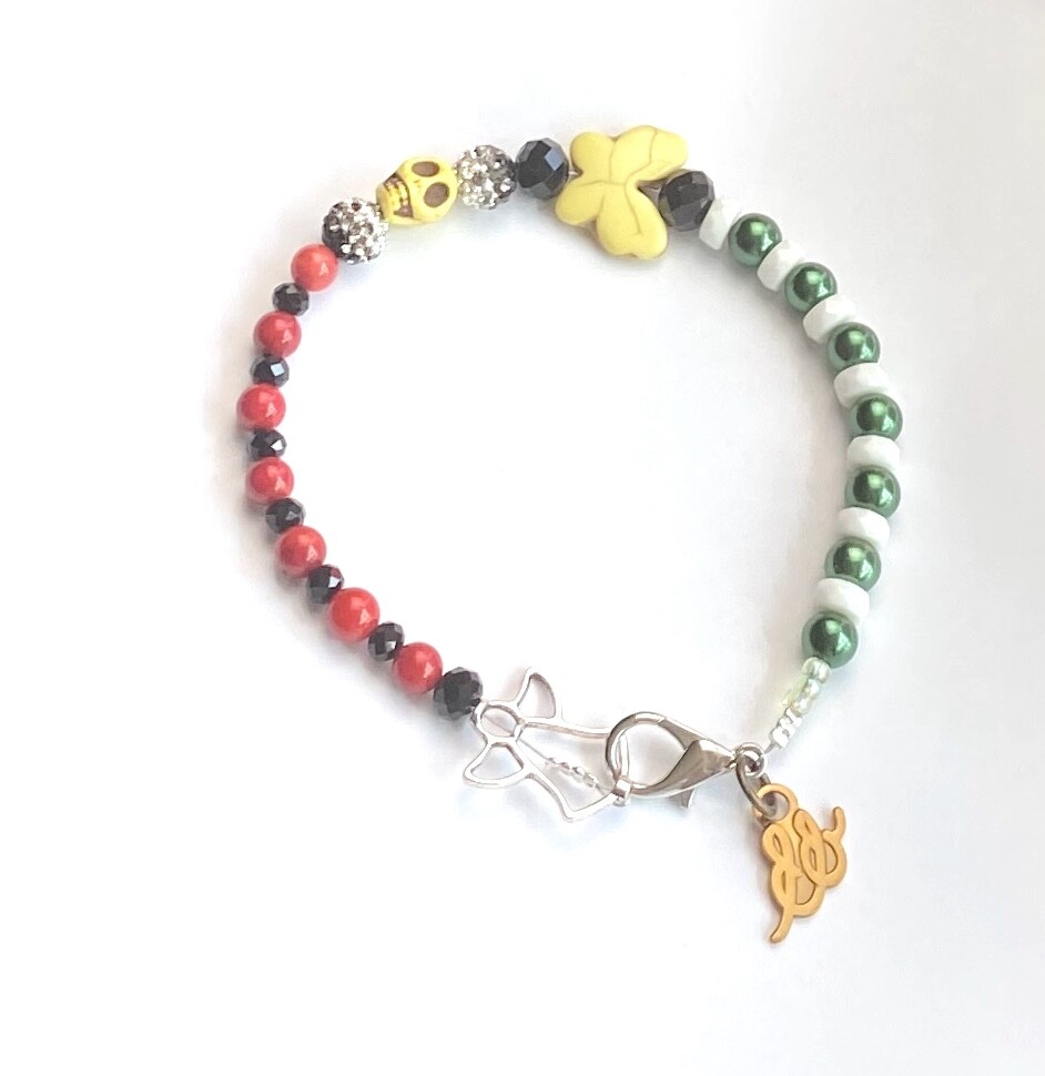 Emerald Empire ankle bracelet 11.5 in Angle of Light & Darkness Divine balance
