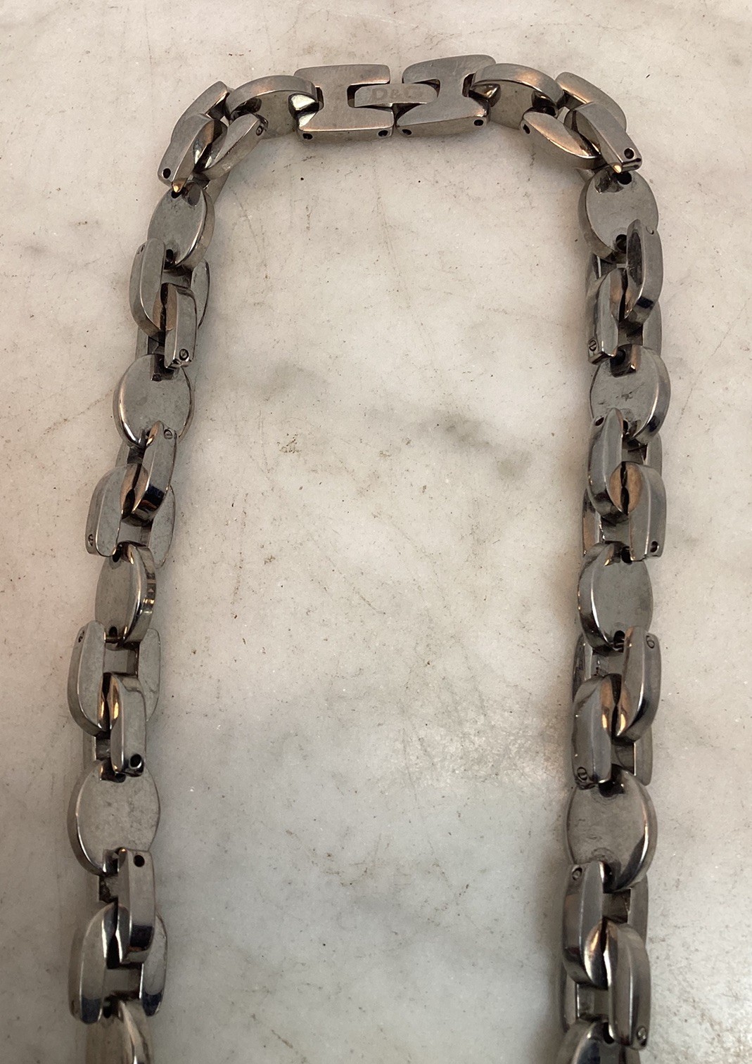 DOLCE & GABBANA D&G Stainless Link Chain Necklace 21.5” Long