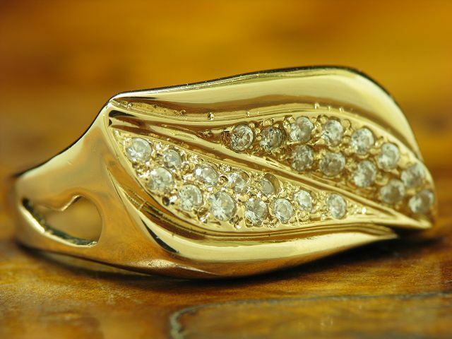 14Kt 585 Rose Gold Ring With 0.96Ct Zirconia Inlay / 5.9G / RG 57.5