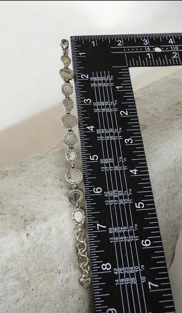 Brighton Romantic Retired Pearl Swarovski Crystal Link Bracelet Vintage Sz 7.5