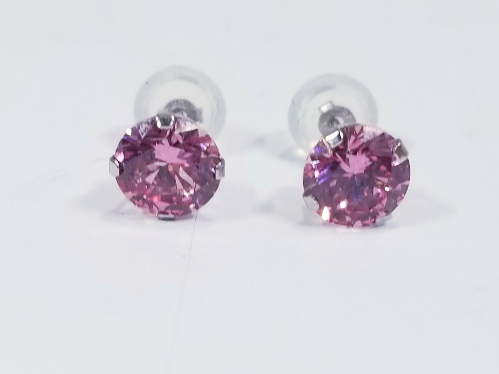 PINK GEM STONE KING STUD EARRINGS