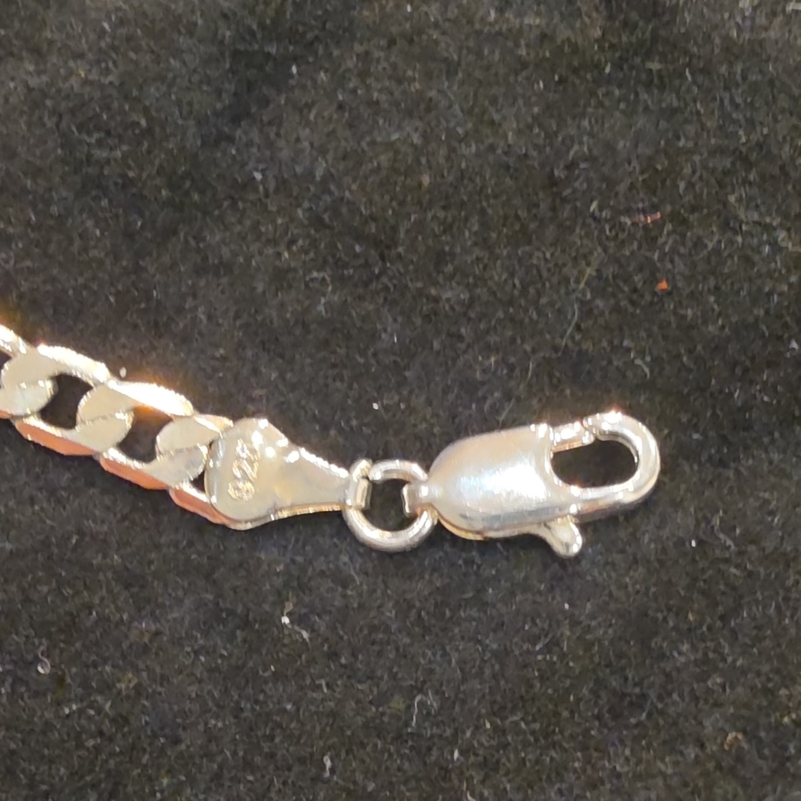 925 Silver Filled 5mm Figaro Chain Link Bracelet w/ Lobster Clasp 7inch