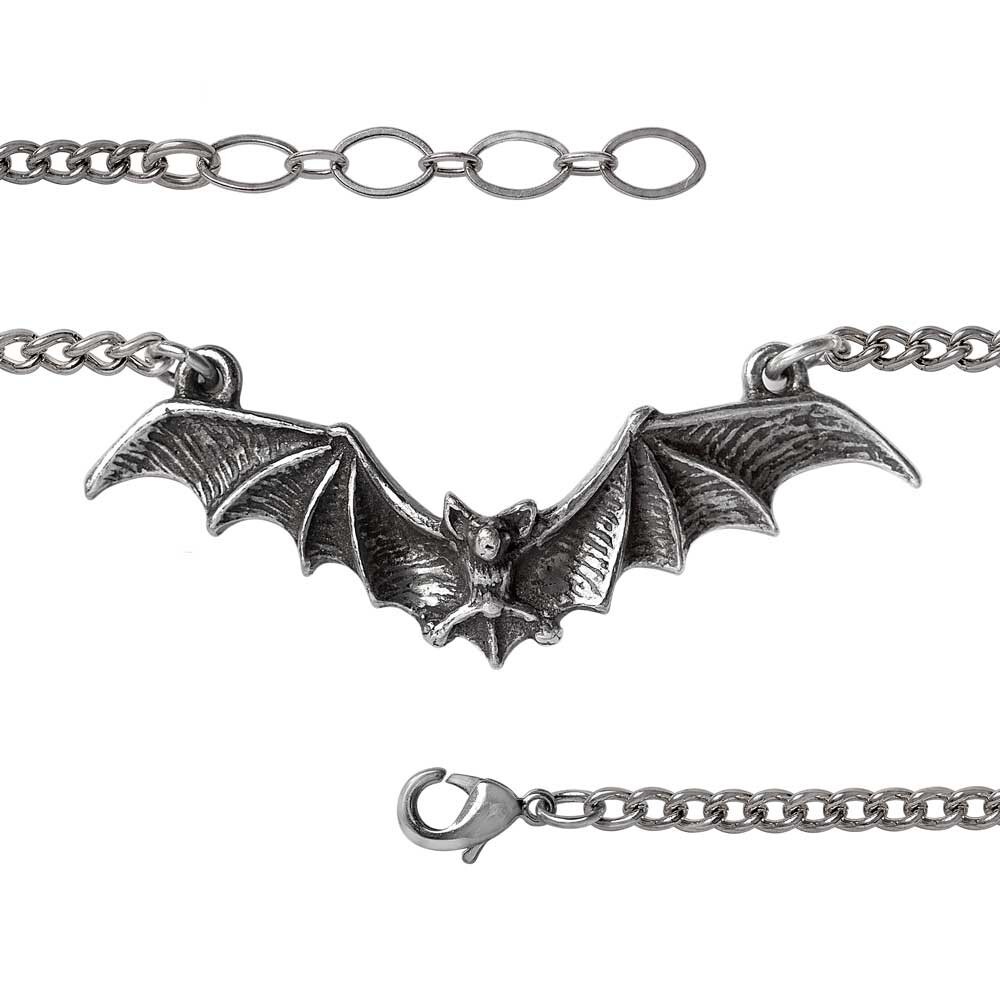 Alchemy Gothic Flying Vampire Bat Chain Bracelet Wings Goth English Pewter A142