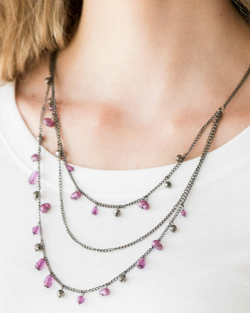 Paparazzi Necklace – Pebble Beach Beauty – Purple