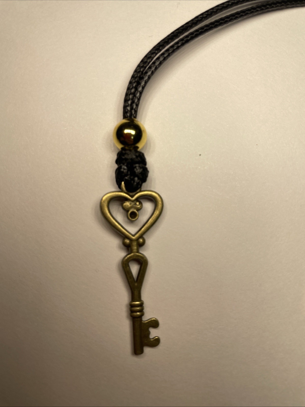 Heart Skeleton Key Charm Choker Necklace In Gold And Black Tone