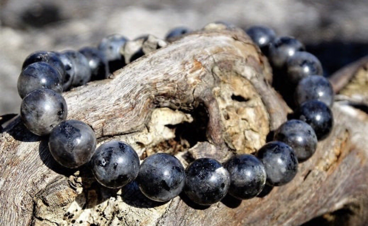 AAA Quality Natural Larvikite Stone Round Beaded Bracelet For Men and Women